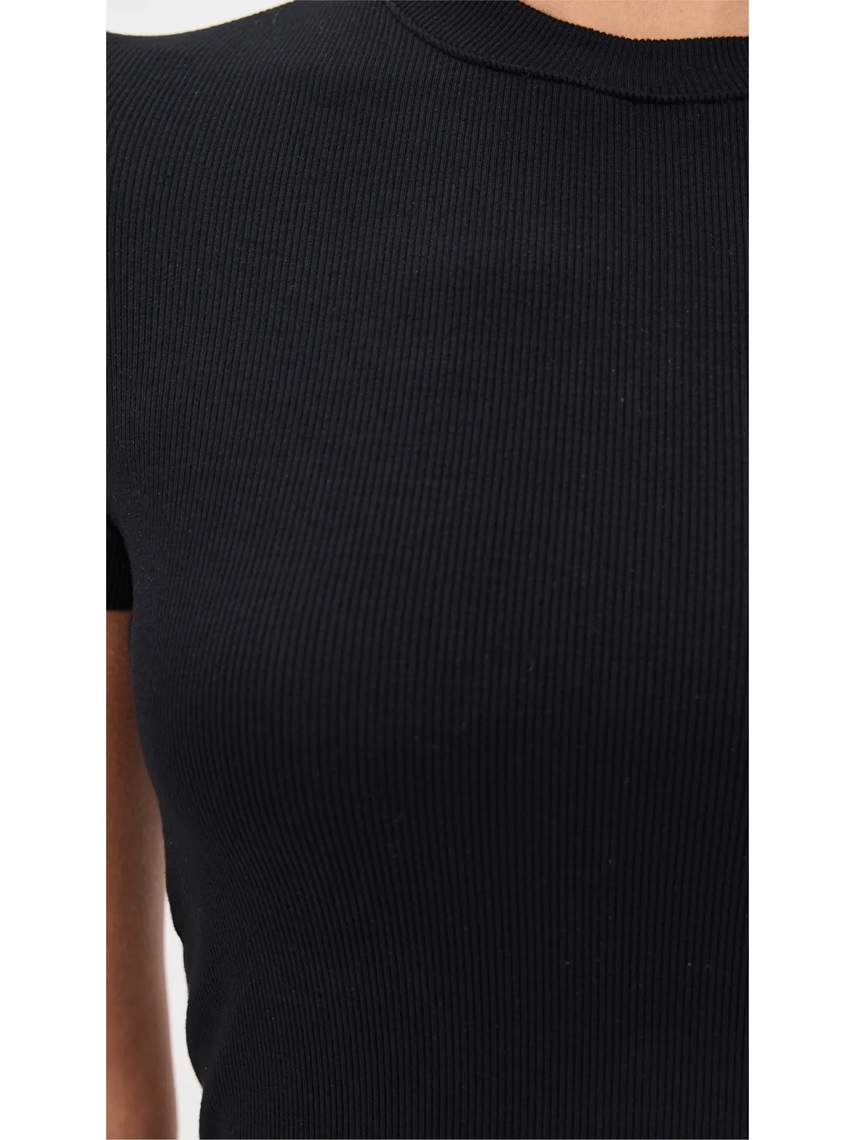 Stateside ファイン 2x1リブ ベビーTシャツ ブラック - 画像6