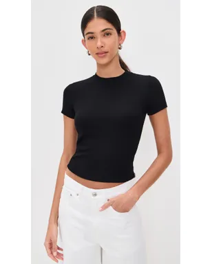 Stateside ファイン 2x1リブ ベビーTシャツ ブラック - サムネイル2