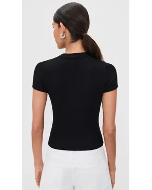 Stateside ファイン 2x1リブ ベビーTシャツ ブラック - サムネイル3