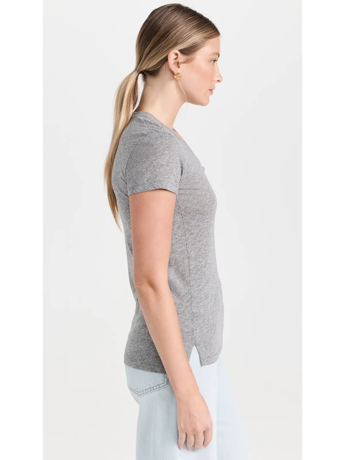 Stateside VネックTシャツ ヘザーグレー - 画像4