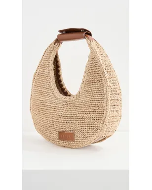 STAUD ムーン ラフィア トートバッグ Natural/Tan - サムネイル4