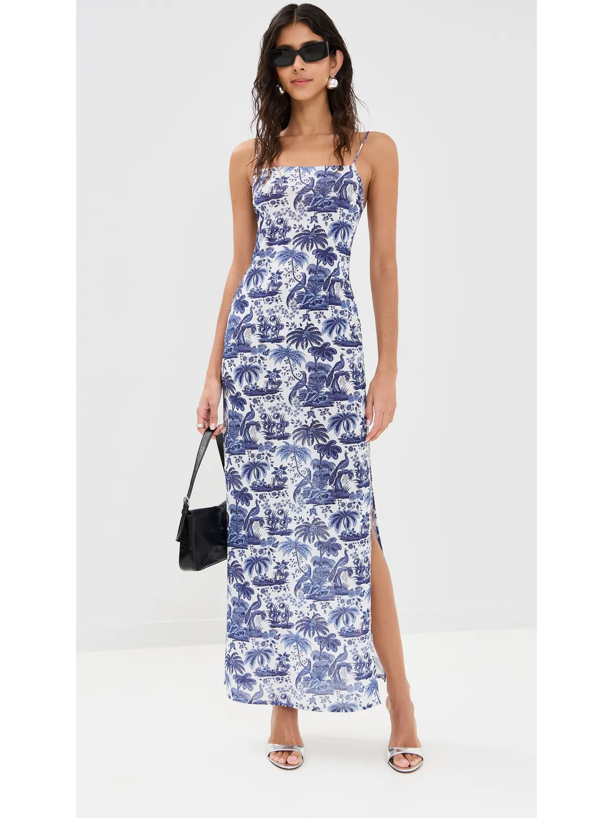 STAUD Hastings Dress Blue Toile M - 画像5
