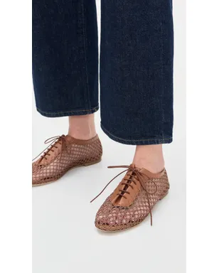 STAUD キット レースアップフラットシューズ タン - サムネイル3