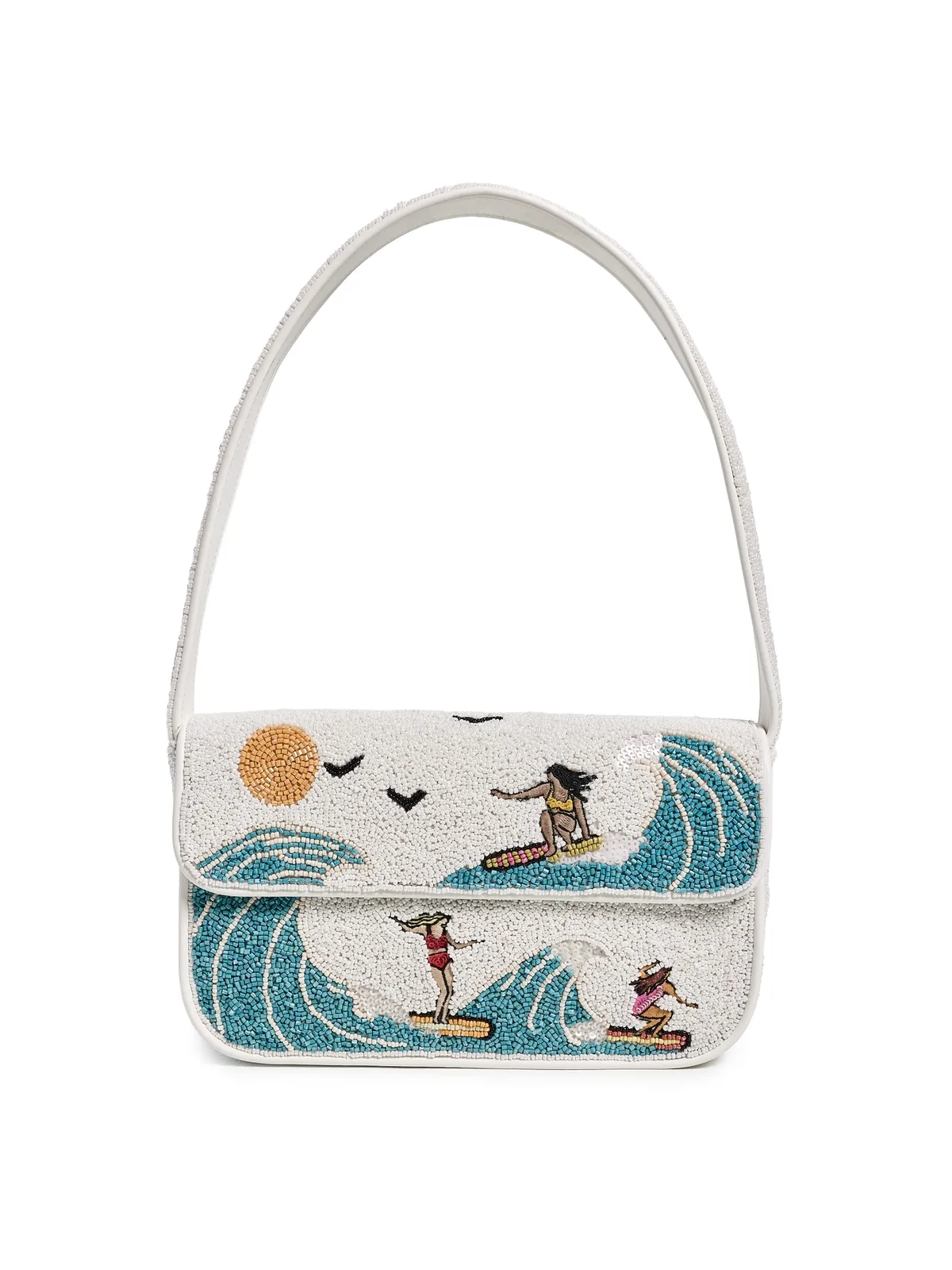 STAUD トミー ビーズ刺繍ショルダーバッグ Surf Babes - 画像1