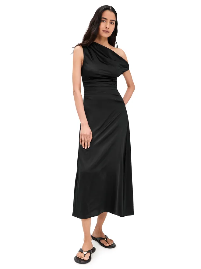 STAUD STAUD Phare Silk Dress Blackの商品画像