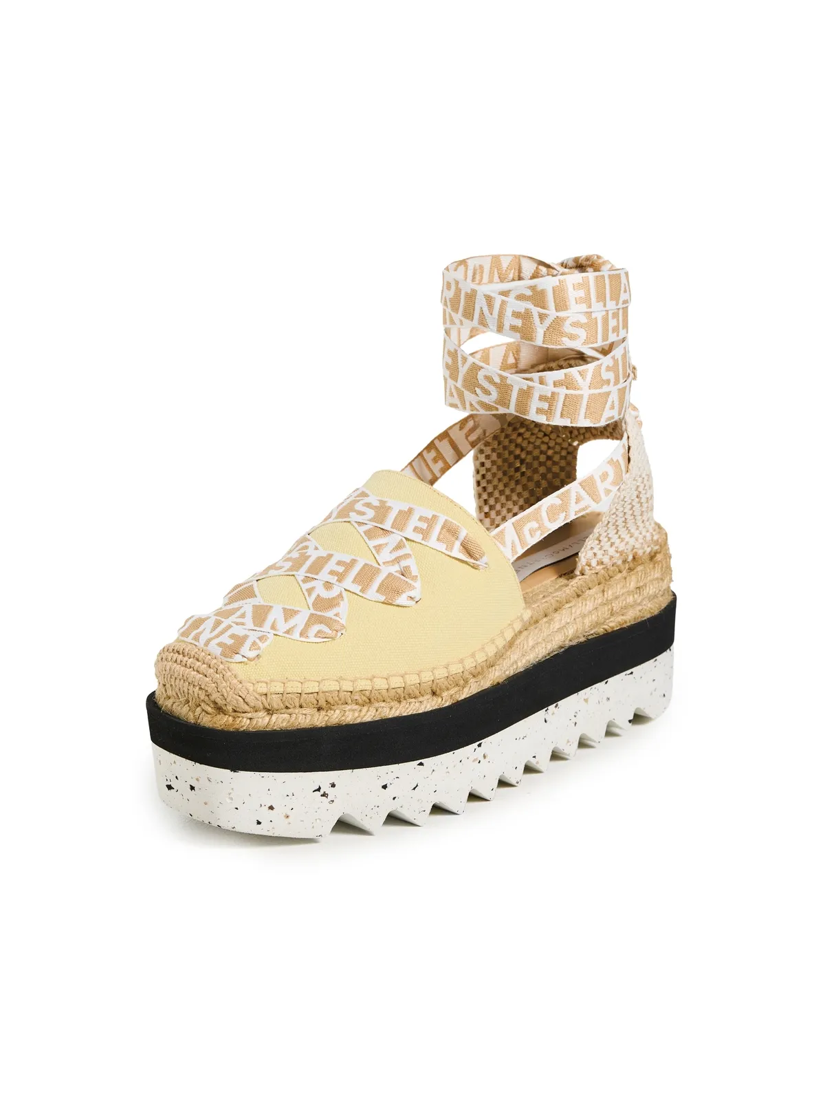 Stella McCartney Gaia キャンバス エスパドリーユ ロゴリボン Banana - 画像1