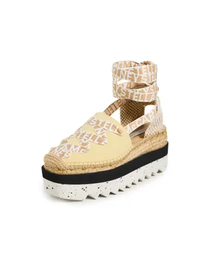 Stella McCartney Gaia キャンバス エスパドリーユ ロゴリボン Banana - サムネイル1