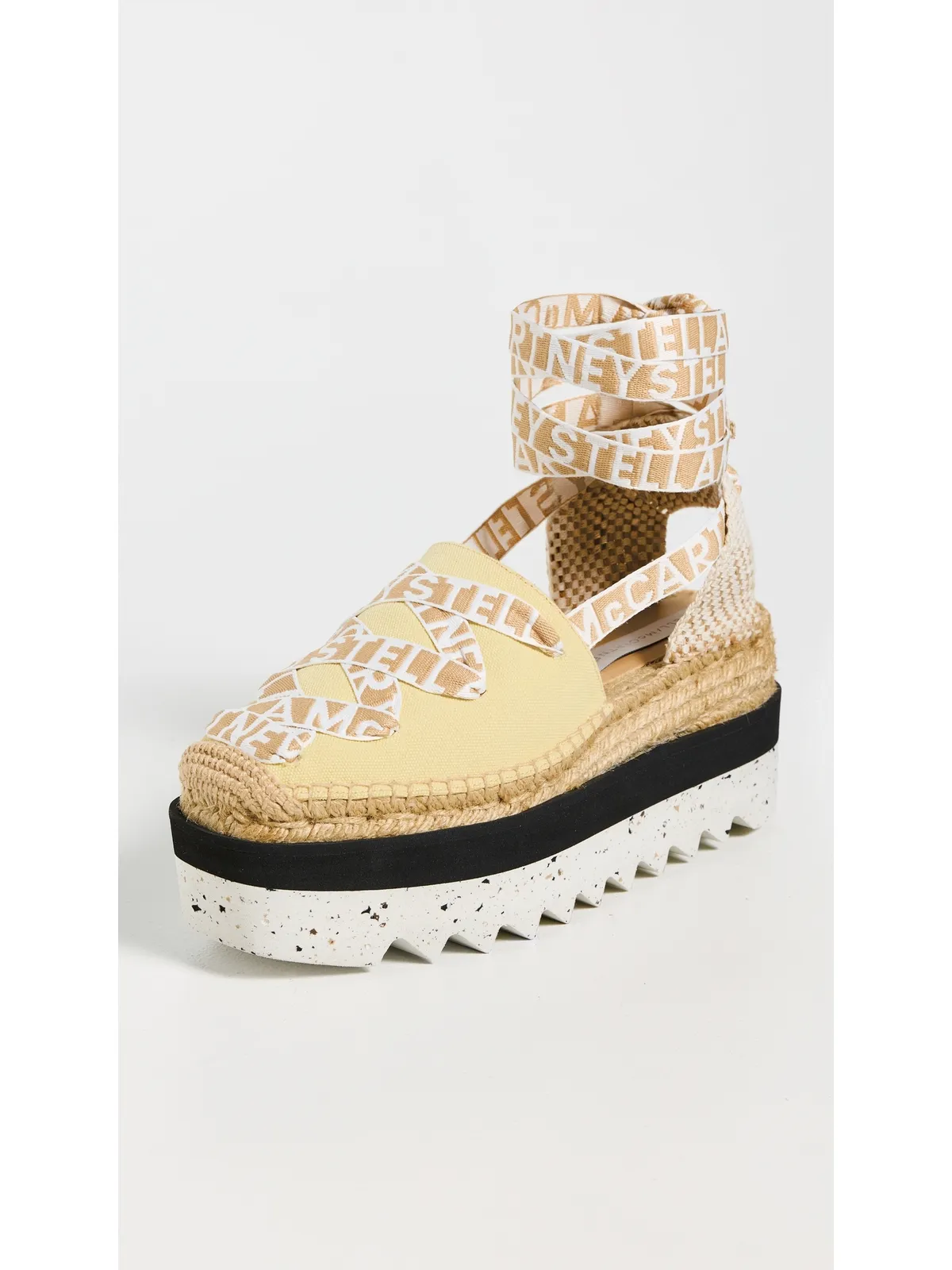 Stella McCartney Gaia キャンバス エスパドリーユ ロゴリボン Banana - 画像2