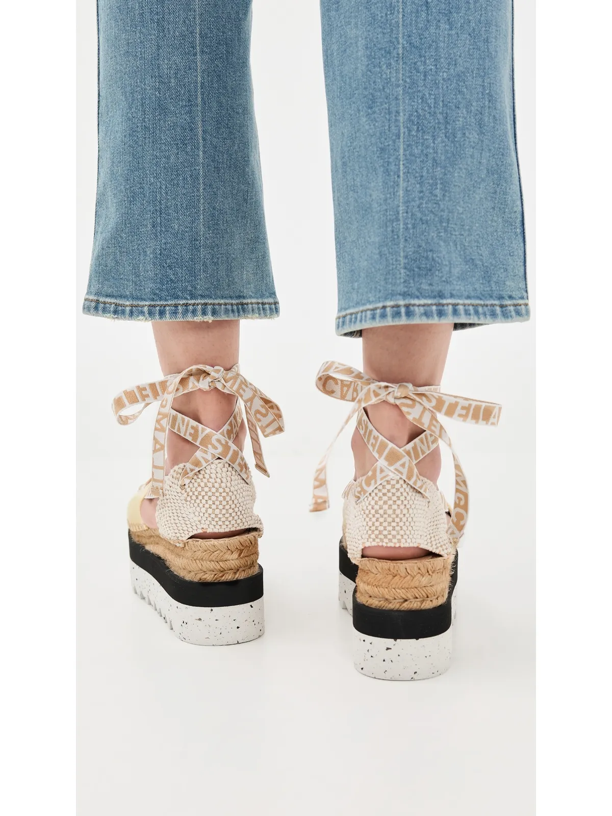 Stella McCartney Gaia キャンバス エスパドリーユ ロゴリボン Banana - 画像4