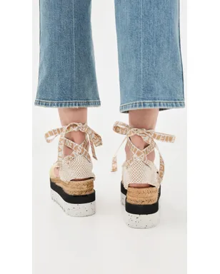 Stella McCartney Gaia キャンバス エスパドリーユ ロゴリボン Banana - サムネイル4