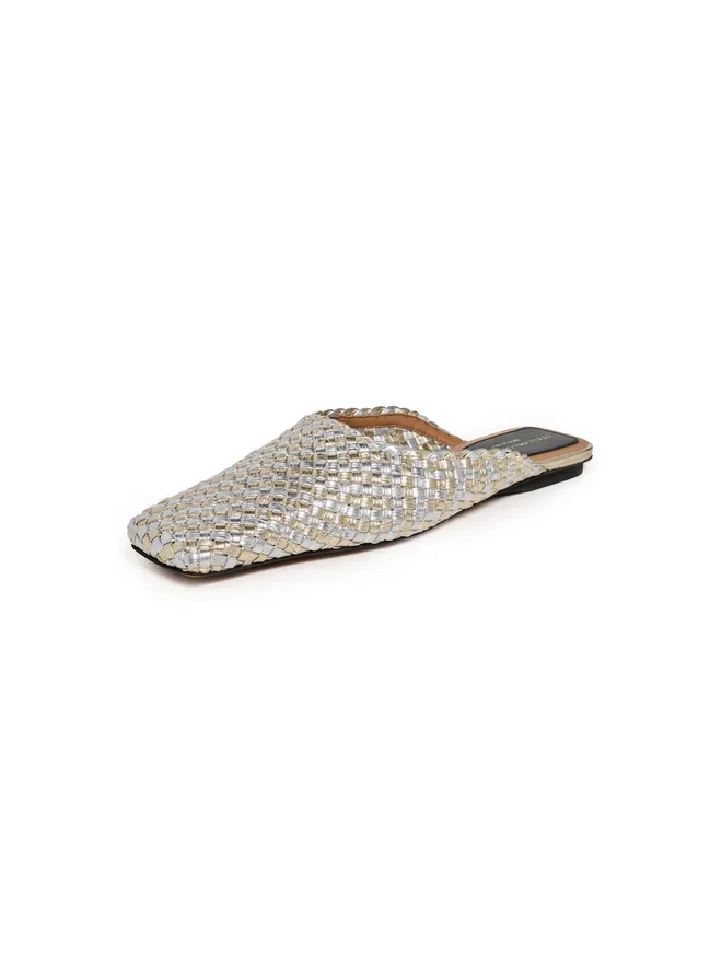 Stella McCartney Stella McCartney メタリック織りデザイン アルターマット スリッパの商品画像
