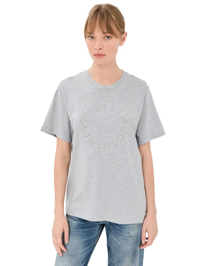 Stella McCartney Stella McCartney ハードウェア ロゴ ボーイフレンドTシャツ グレー メランジの商品画像