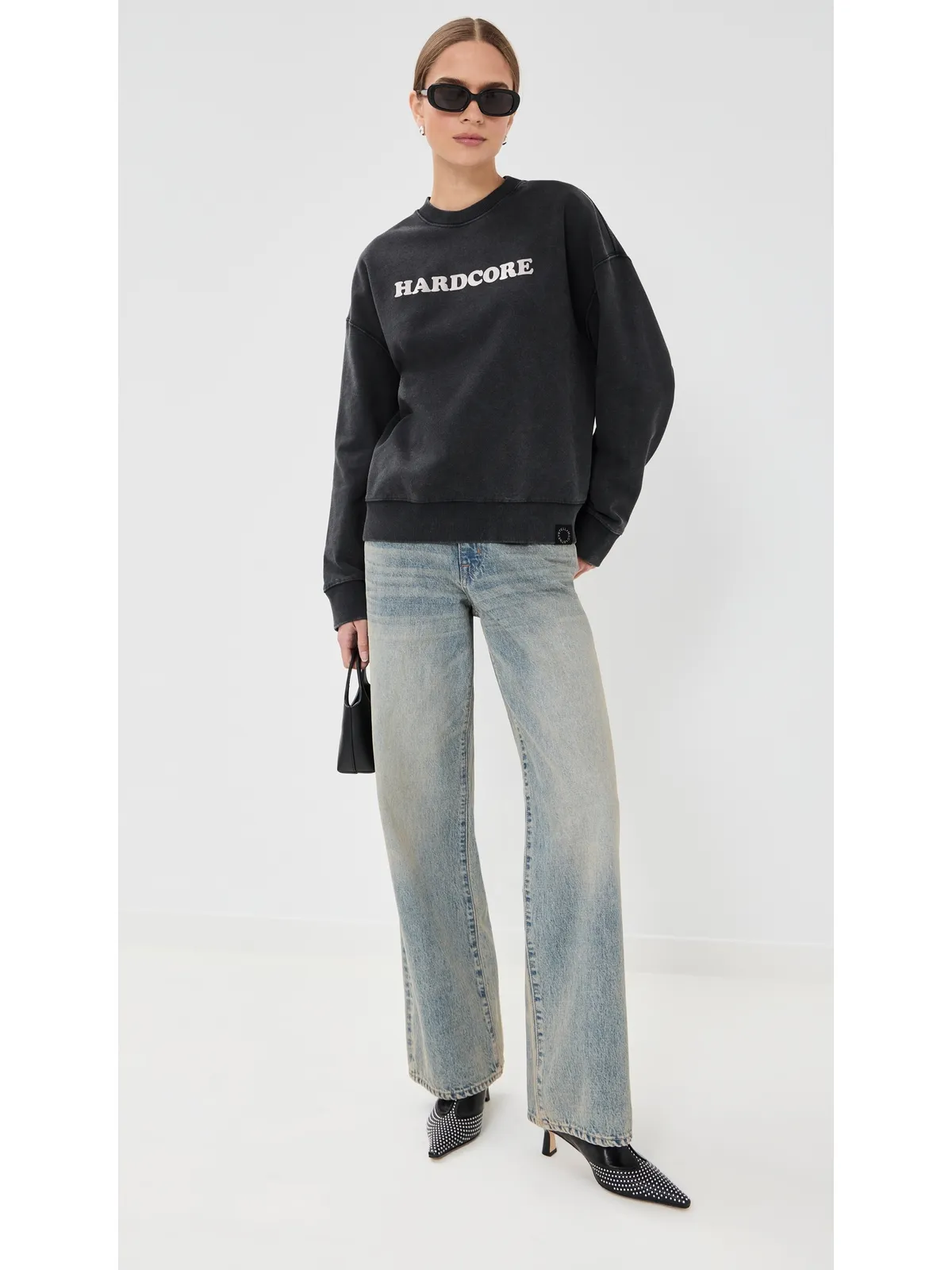 Stella McCartney ハードコア・スローガン フーディー ウォッシュドブラック - 画像5