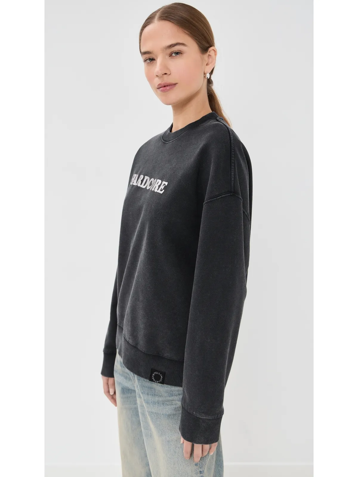 Stella McCartney ハードコア・スローガン フーディー ウォッシュドブラック - 画像4