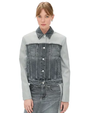 Stella McCartney テーラリング ミックス ジャケット グレーウォッシュ - サムネイル1