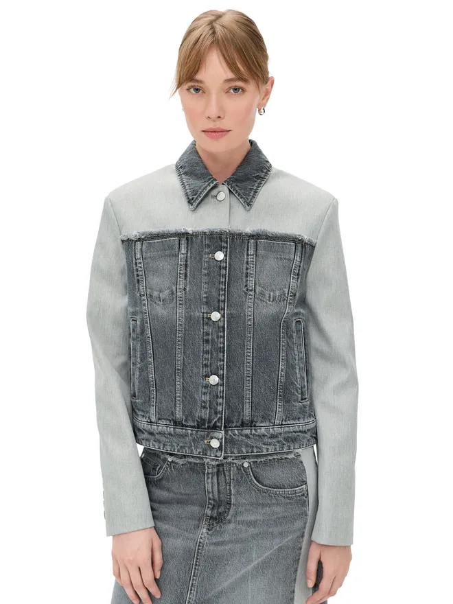Stella McCartney Stella McCartney テーラリング ミックス ジャケット グレーウォッシュの商品画像