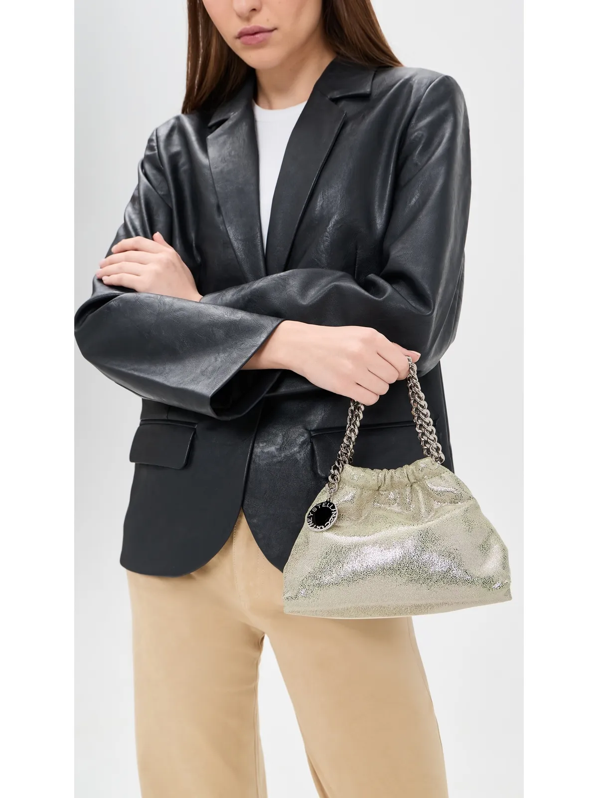 Stella McCartney ファラベラ ミニ ドローストリング バッグ ライトライムグリーン ワンサイズ - 画像3