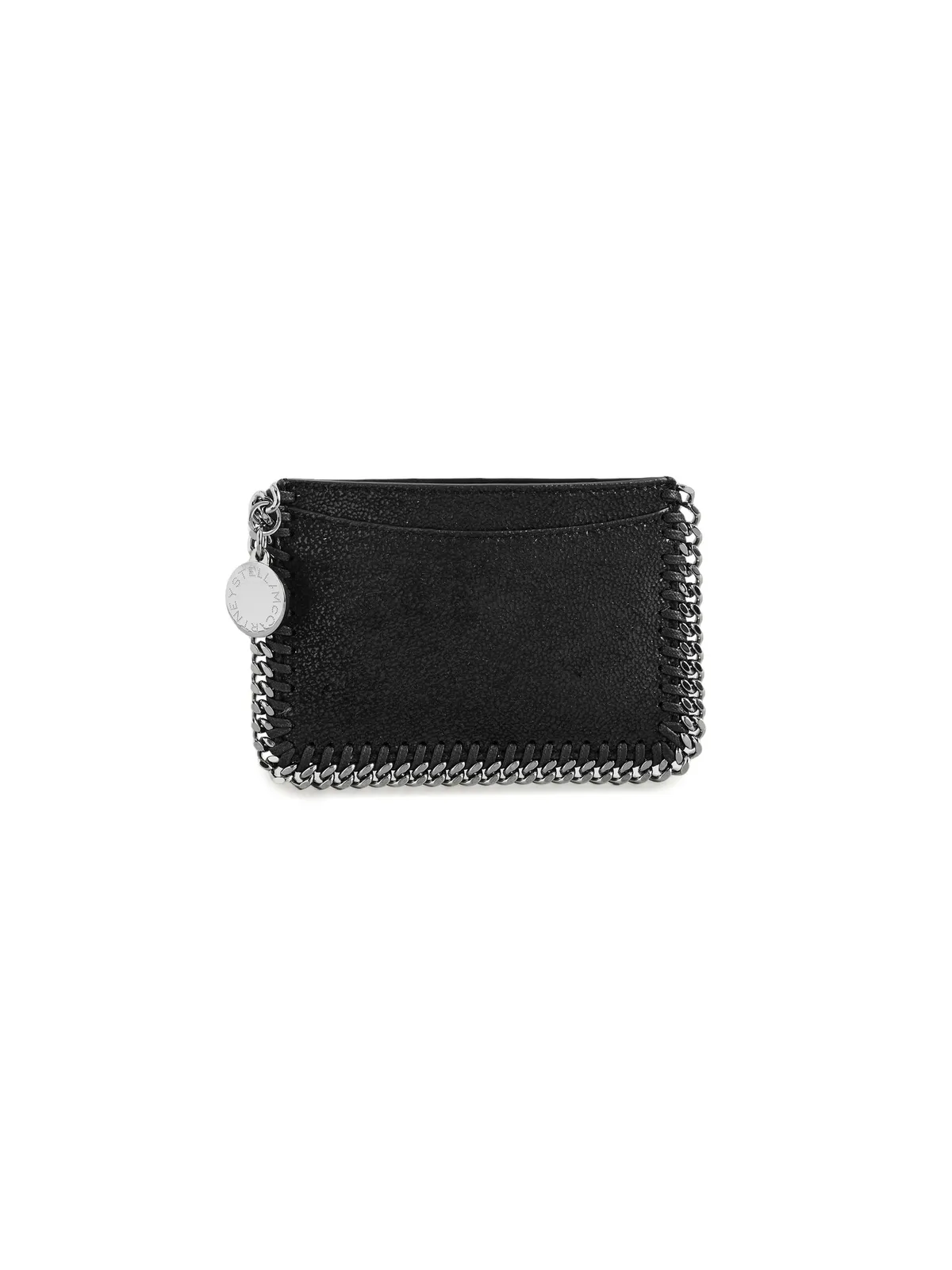 Stella McCartney フェラベラ フラットカードホルダー エコ シャギー・ディア ルテニウムチェーン ブラック - 画像1