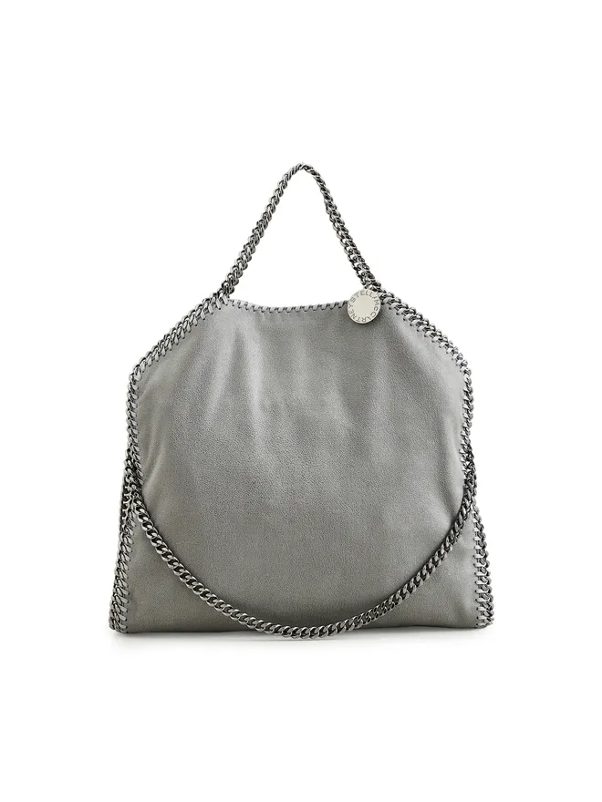 Stella McCartney Stella McCartney Falabella Eco シャギー・ディアー風と3チェーン フォールドオーバー トートバッグ ライトグレー ワンサイズの商品画像
