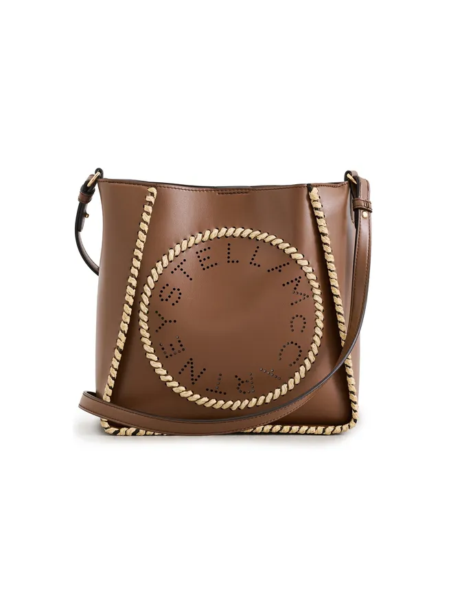 Stella McCartney Stella McCartney ラフィア トリム クロスボディバッグ タンの商品画像