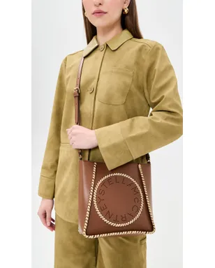 Stella McCartney ラフィア トリム クロスボディバッグ タン - サムネイル3
