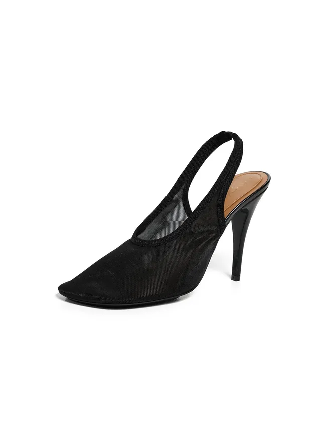 Stella McCartney Stella McCartney スリングバックストレッチメッシュパンプス ブラック 37の商品画像