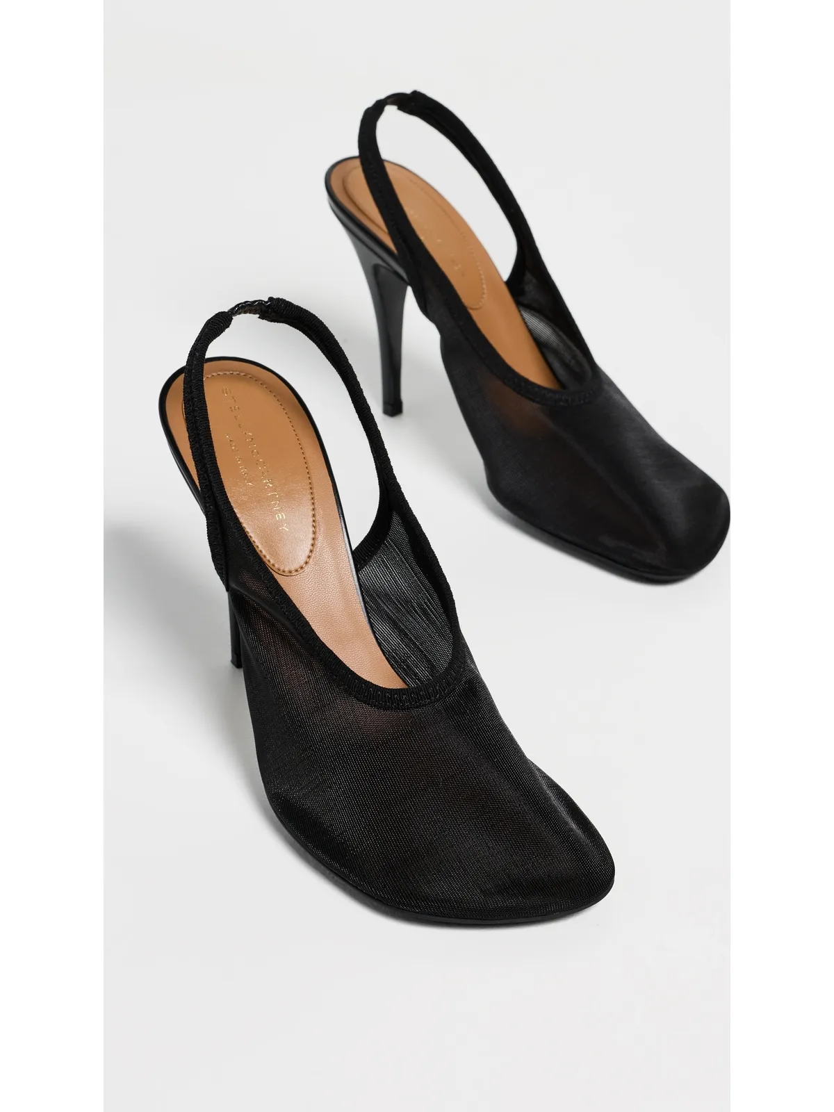 Stella McCartney スリングバックストレッチメッシュパンプス ブラック 37 - 画像5