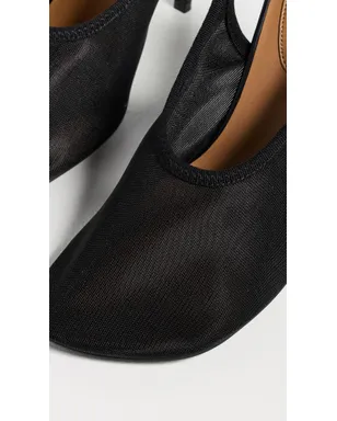 Stella McCartney スリングバックストレッチメッシュパンプス ブラック 37 - サムネイル6