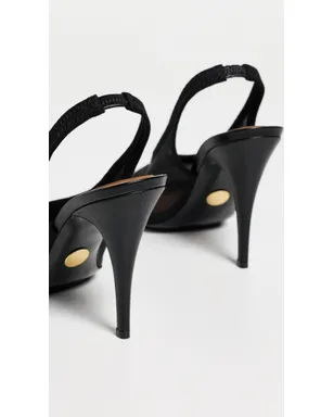 Stella McCartney スリングバックストレッチメッシュパンプス ブラック 37 - サムネイル4