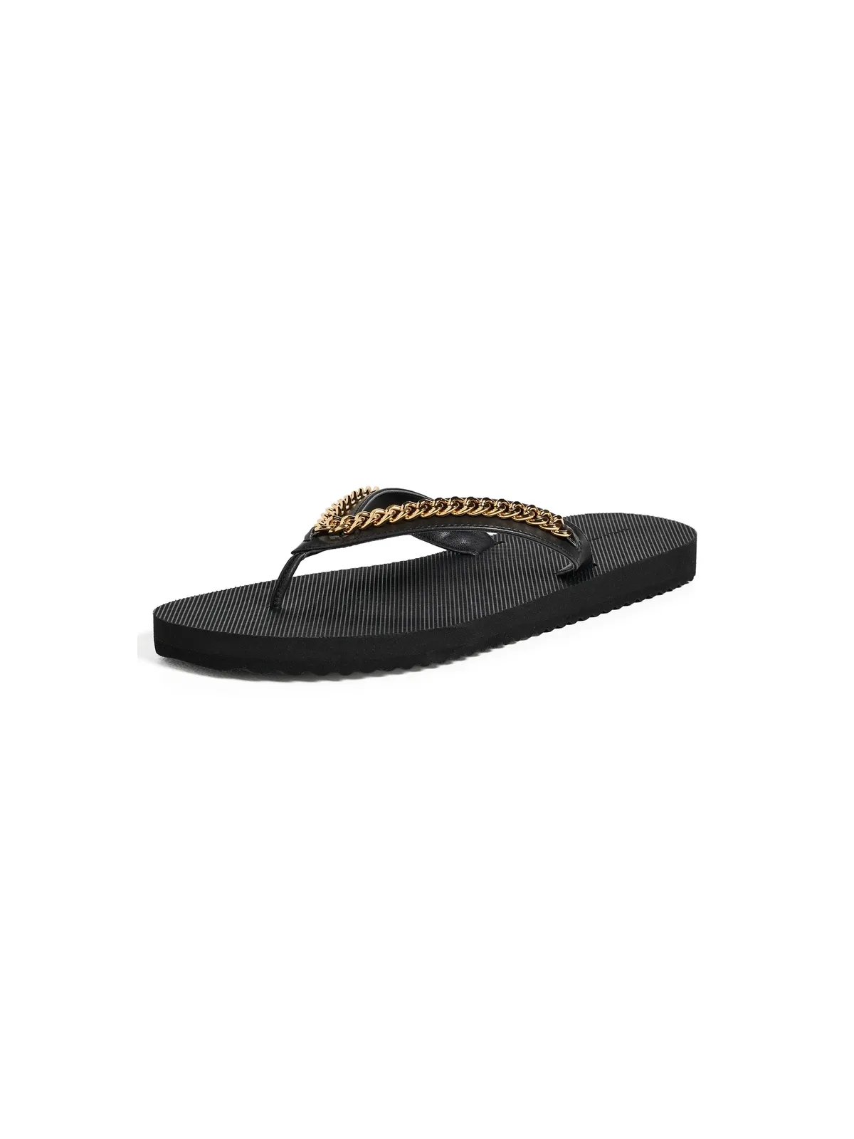 Stella McCartney Falabella チェーン付きフリップフロップ ブラック - 画像1