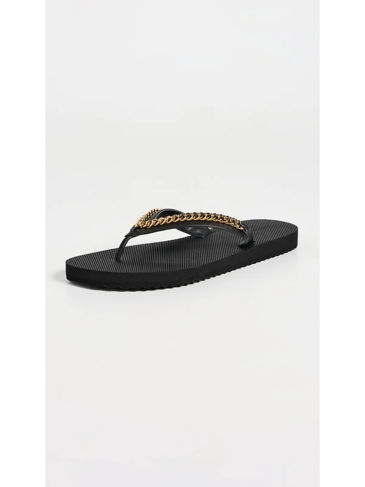 Stella McCartney Falabella チェーン付きフリップフロップ ブラック - 画像5