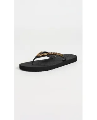 Stella McCartney Falabella チェーン付きフリップフロップ ブラック - サムネイル5
