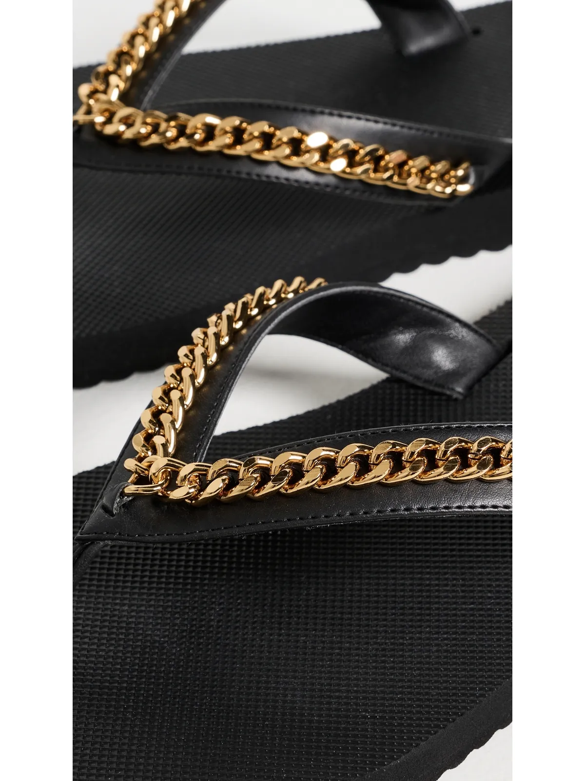 Stella McCartney Falabella チェーン付きフリップフロップ ブラック - 画像6