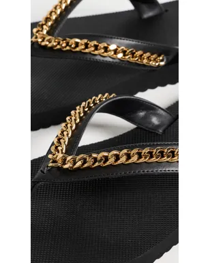 Stella McCartney Falabella チェーン付きフリップフロップ ブラック - サムネイル6