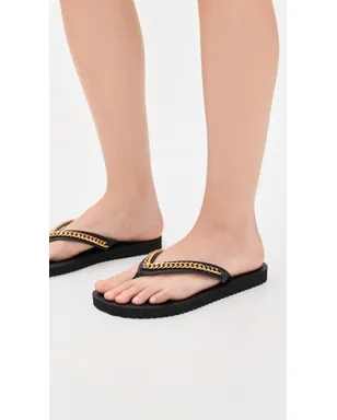Stella McCartney Falabella チェーン付きフリップフロップ ブラック - サムネイル3