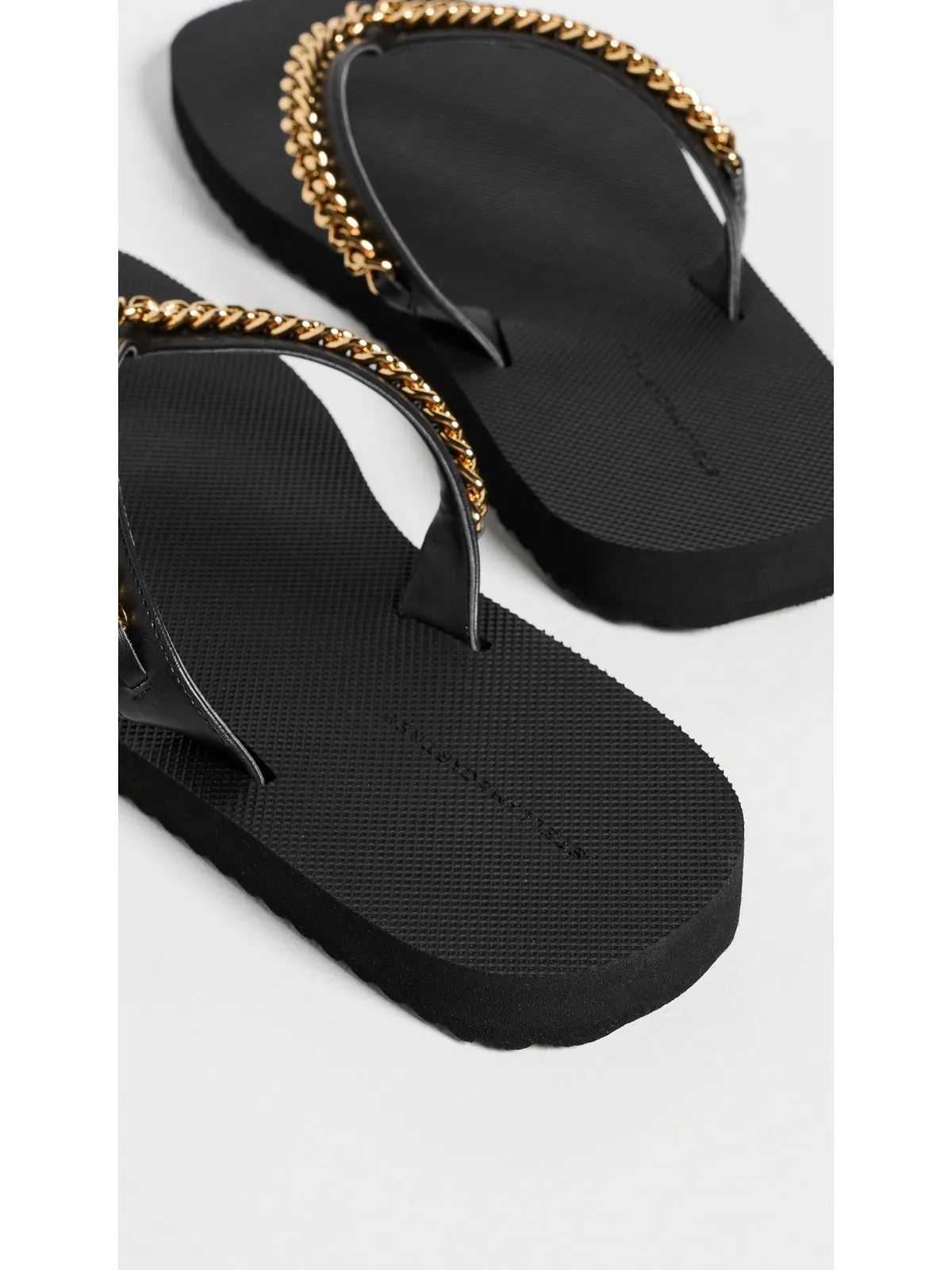 Stella McCartney Falabella チェーン付きフリップフロップ ブラック - 画像4