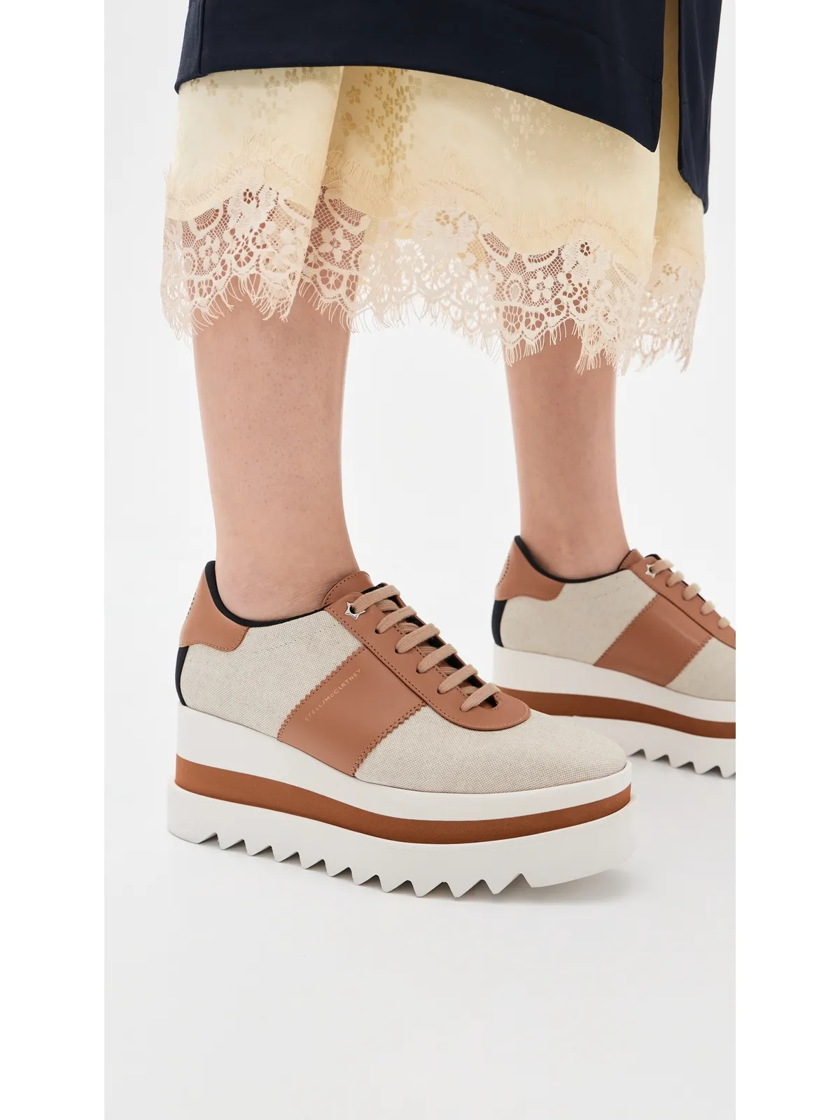 Stella McCartney 塩と胡椒 キャンバス Sneakelyse エクリュ - 画像3