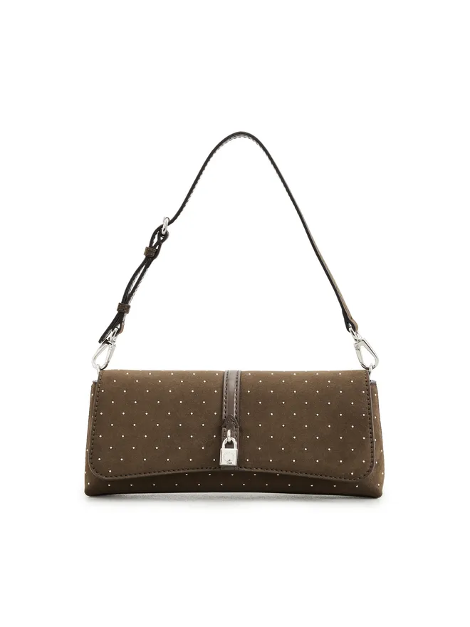 Stella McCartney Stella McCartney ライダー ポシェット ショルダーバッグ（スタッズ入り）アルター・スエード モカの商品画像