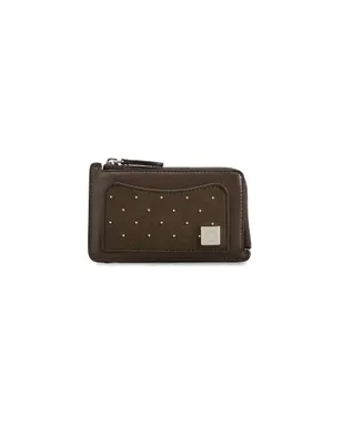 Stella McCartney Ryder スタッズ付きジップカードホルダー モカ ワンサイズ - サムネイル1