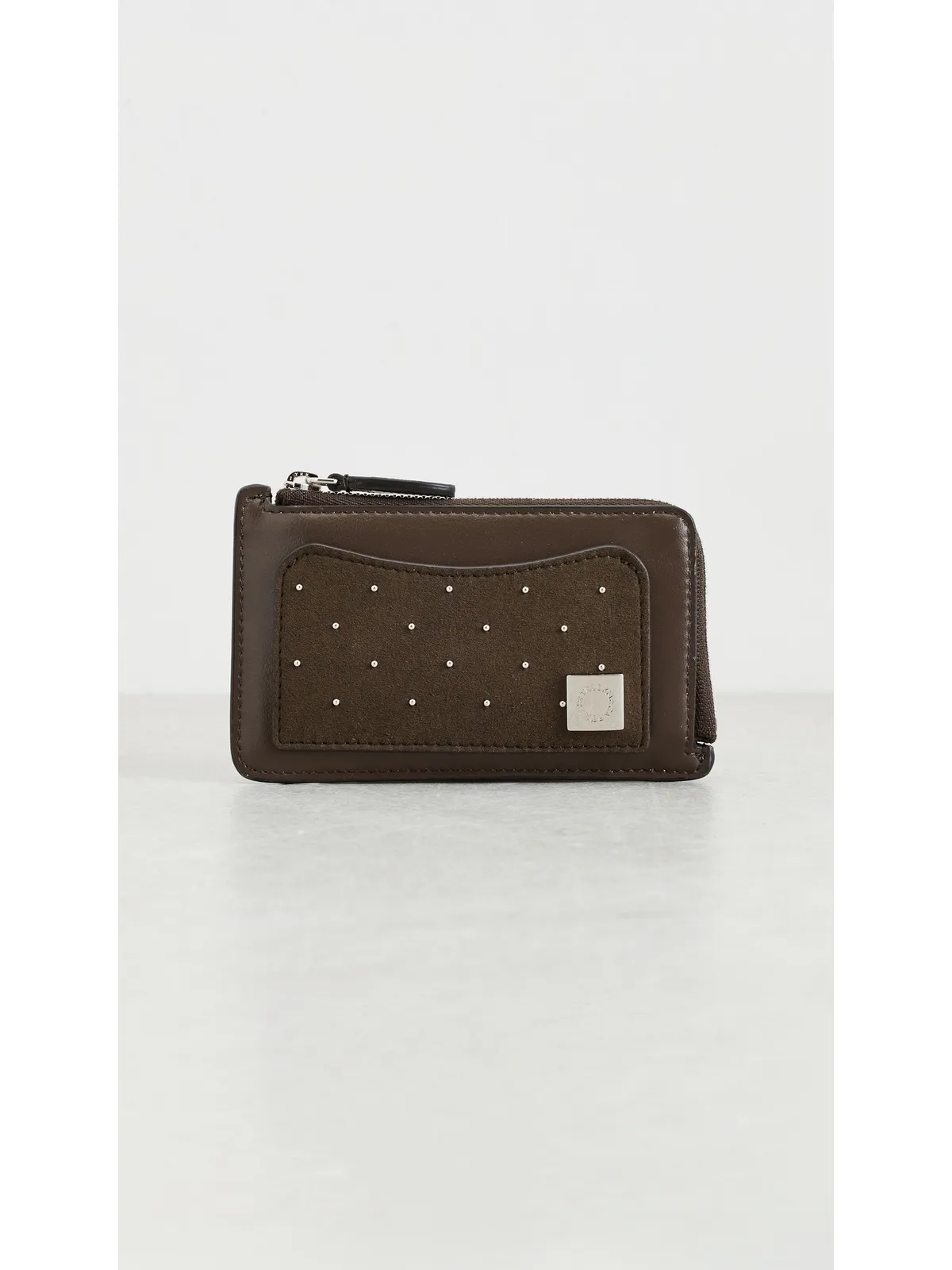 Stella McCartney Ryder スタッズ付きジップカードホルダー モカ ワンサイズ - 画像2