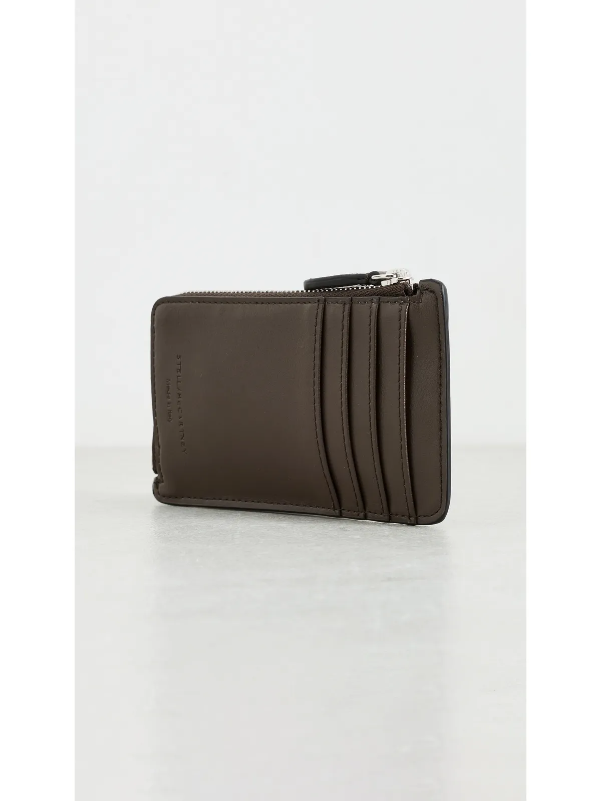 Stella McCartney Ryder スタッズ付きジップカードホルダー モカ ワンサイズ - 画像3