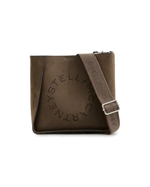 Stella McCartney ロゴエンボス グレイン加工 アルター風スエード クロスボディバッグ モカ - サムネイル1