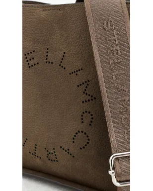 Stella McCartney ロゴエンボス グレイン加工 アルター風スエード クロスボディバッグ モカ - サムネイル5