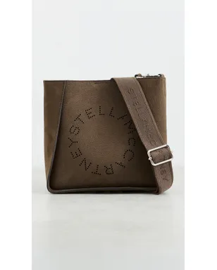 Stella McCartney ロゴエンボス グレイン加工 アルター風スエード クロスボディバッグ モカ - サムネイル2