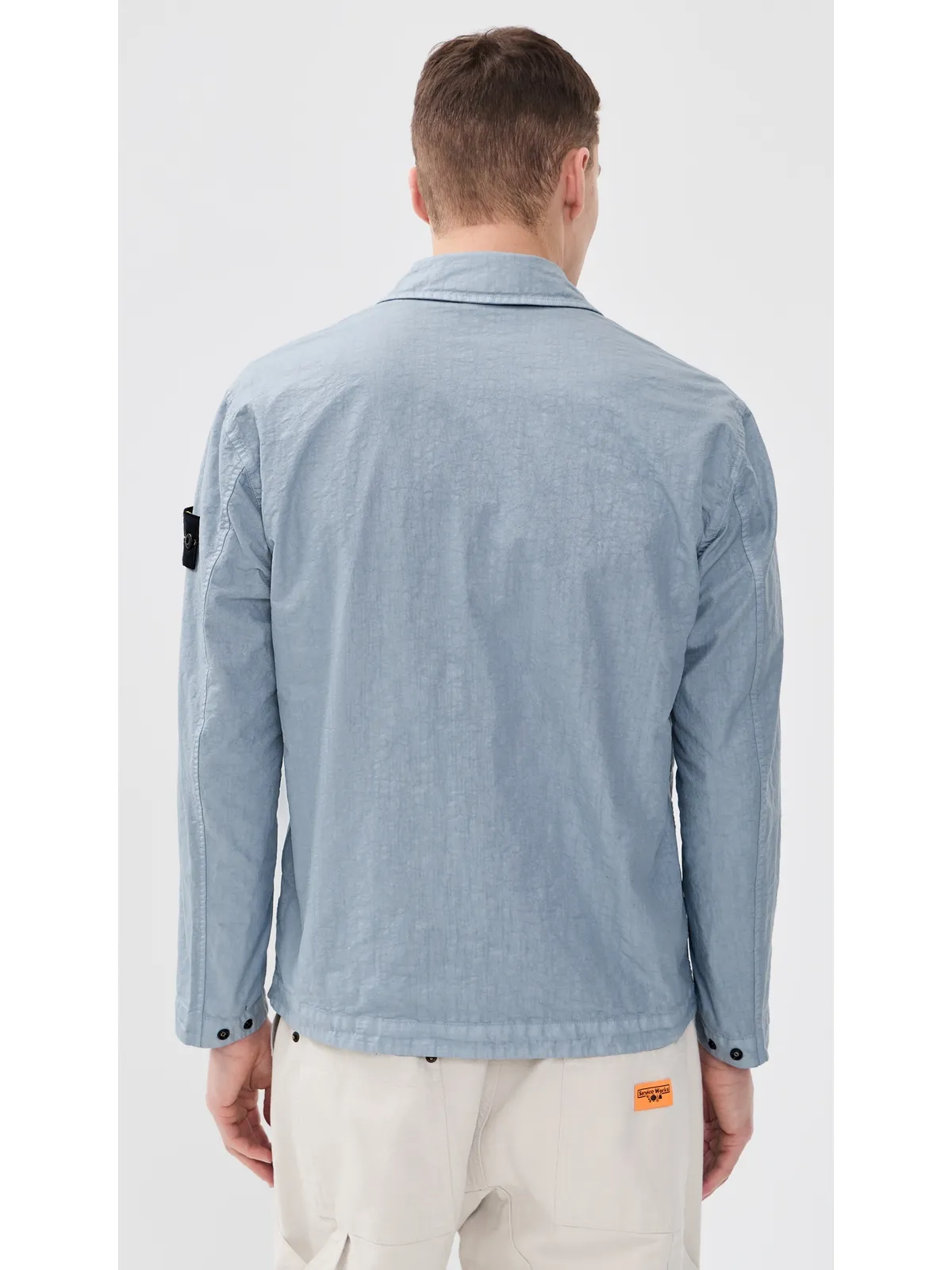 Stone Island ナイロン ガーメントダイ オーバーシャツ ダークブルー M - 画像3