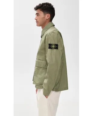 Stone Island キャンバス地コーチジャケット ミリタリーグリーン - サムネイル4