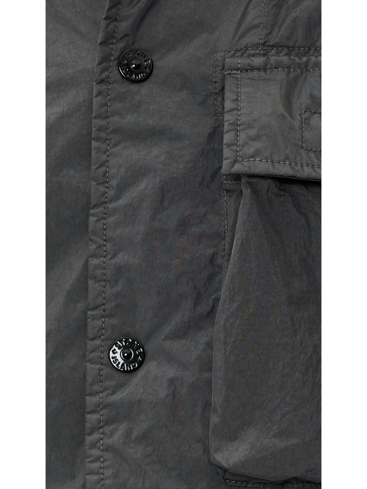 Stone Island ナイロンオーバーシャツ チャコール サイズ M - 画像6