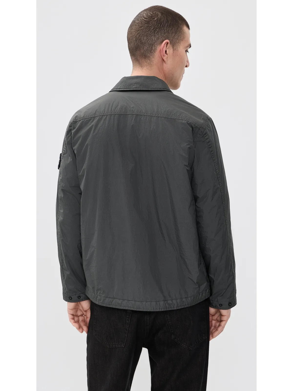 Stone Island ナイロンオーバーシャツ チャコール サイズ M - 画像3