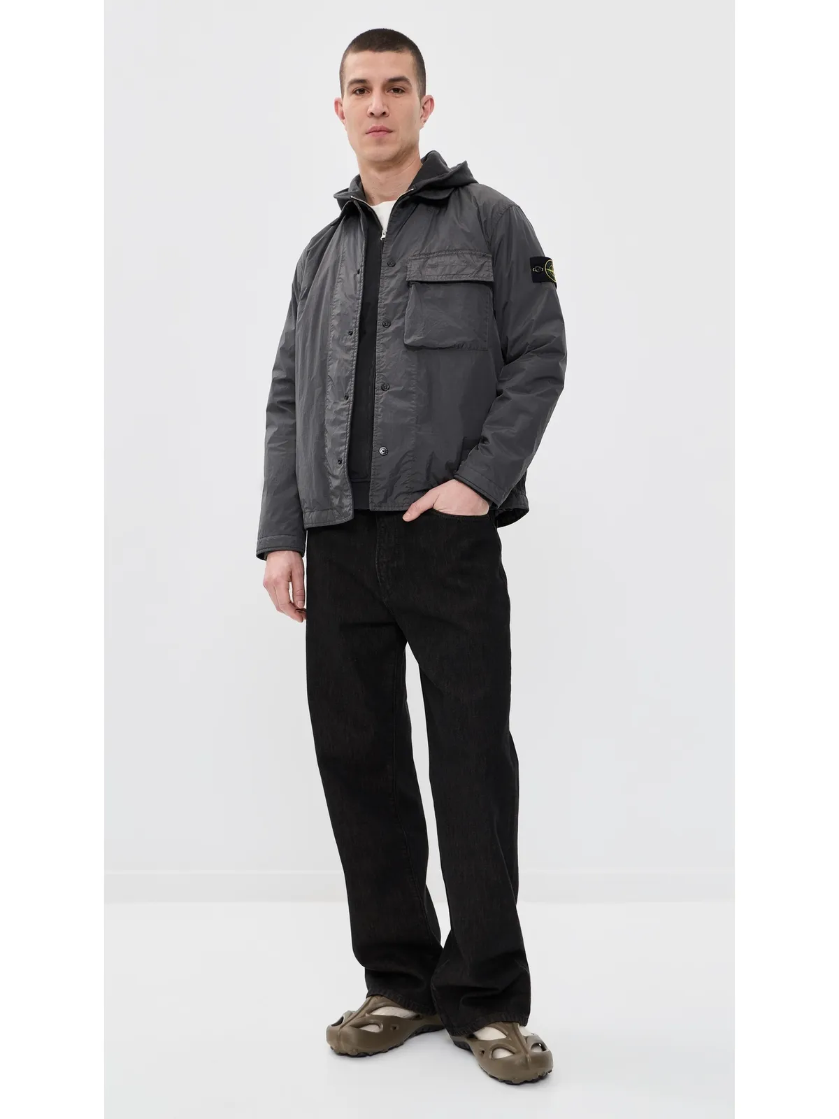 Stone Island マルファイル コットン ジップフーディ - 画像5