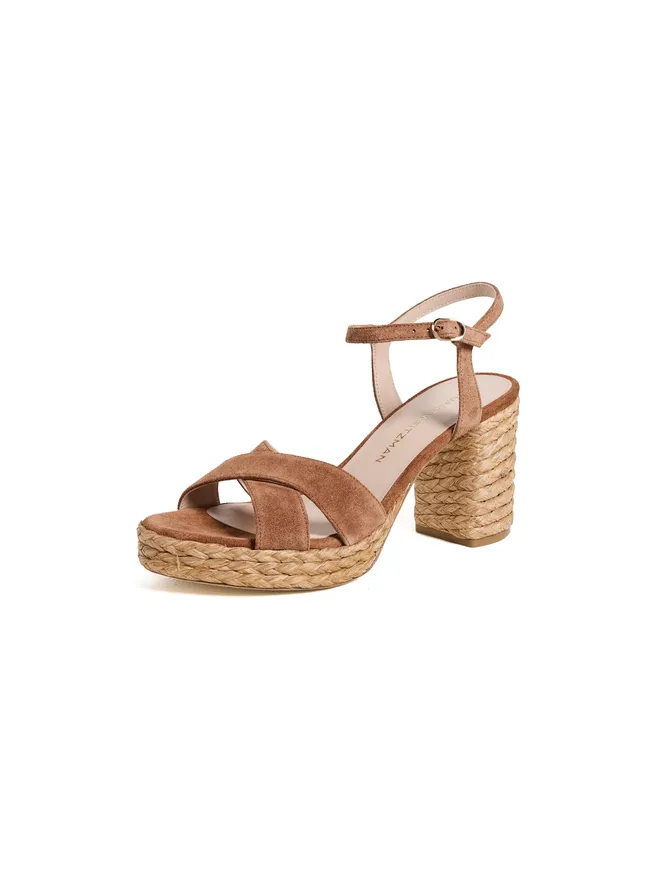 Stuart Weitzman Stuart Weitzman Dayna Platform 80 サンダル Luxe Saddle/Naturalの商品画像